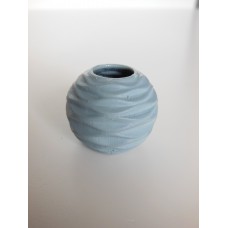 Blue Round Ripple Vase