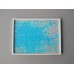 Poster Frame with White Abstract Blue Print