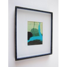 Medium Black Framed Turquoise Modern Print
