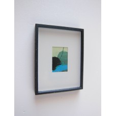 Small Black Framed Turquoise Modern Print