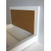 White Platform Bed with Gold Faux Leather Insert