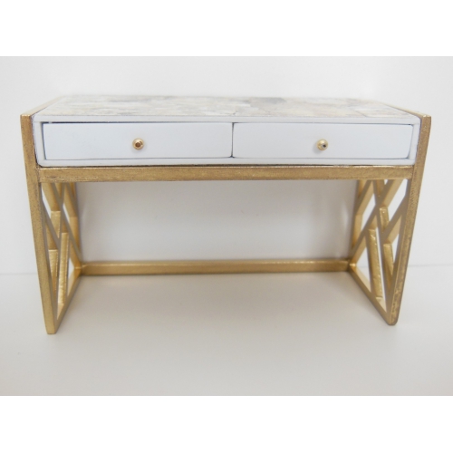 Modern Dollhouse Furniture M112 Pods Cordelia Desk In White Gold
