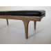 Nolan Bench in Walnut with Black Leather Cushion
