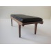 Nolan Bench in Walnut with Black Leather Cushion