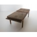 Wide Nolan Bench in Walnut with Brown Micro Suede Cushion