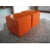Orange Painted Wood Cube