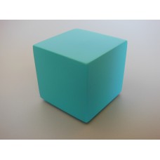 Turquoise Painted Wood Cube