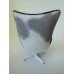 Egg Chair in Pony Print Fabric with White Base