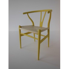 Wishbone Chair - Yellow with Natural Seat