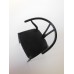 Wishbone Chair - Black with Black Microsuede Seat