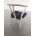 Wishbone Chair - White with Gray Hide Seat