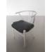 Wishbone Chair - White with Gray Hide Seat