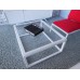 Parsons Coffee Table with Glass Top and White Base