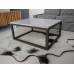 Parsons Coffee Table with White Wash Top and Black Base