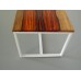 Parsons Dining Table - White Base with Cocobolo Top