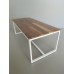 Parsons Dining Table - White Base with Walnut Top