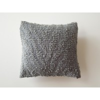 Gray Textured Medium Square Pillow