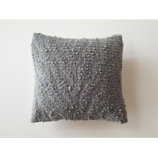 Gray Textured Medium Square Pillow