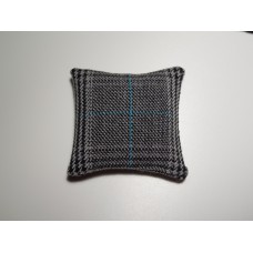Black / Blue Plaid Medium Square Pillow