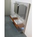 Dual Vanity Unit - Mahogany Top with Concrete Back Wall