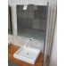 Dual Vanity Unit - Mahogany Top with Concrete Back Wall