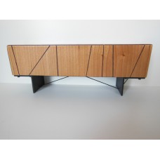Cole Entertainment Console in Cherry with Black Base