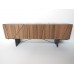 Cole Entertainment Console in Walnut with Black Base