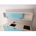 Efficiency Kitchen with Upper Cabinet in Blue