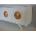 Jasper Console in White with Gold Accents
