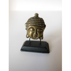 Small Gold Buddha Head on Black Base