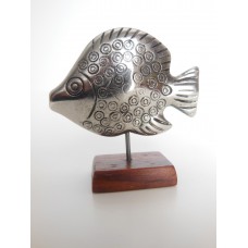 Large Fish Sculpture on Wood Base