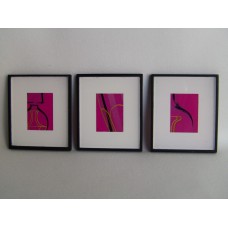 Picture Frame with Digital Art - Abstract Pink / Black