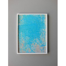 Poster Frame with White Abstract Blue Print