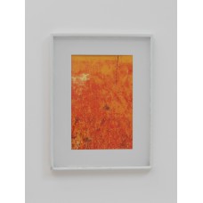 Poster Frame with White Matte and Abstract Orange Print