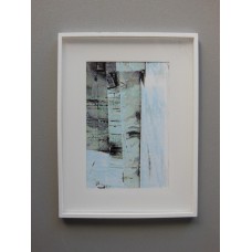 White Poster Frame with White Matte and Abstract Birch Print