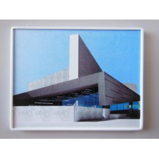 Modern Concrete Building Print White Frame