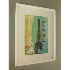 Paris Eiffel Tower Print White Frame