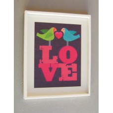 LOVE Birds Print White Frame