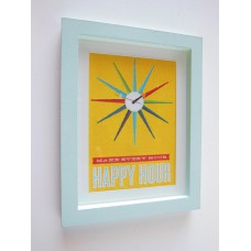 Happy Hour Print Thick Blue Frame