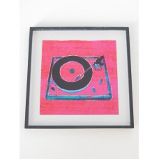 Record Player Print Black Frame