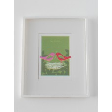 Bird Nest Print White Frame