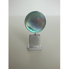 Blue Round Stone Circle on Silver Base