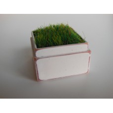 Tall Square Vintage White Tray with Wheat Grass
