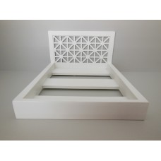 Platform Bed with Amina Headboard in White
