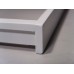 White Platform Bed with Black Square Quilted Insert