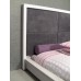 White Platform Bed with Grey 4-Panel Insert