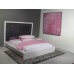 White Platform Bed with Grey 4-Panel Insert