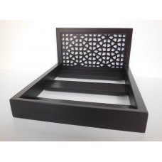 Platform Bed with Moroccan Headboard in Espresso