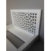 Platform Bed with Moroccan Headboard in White