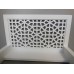 Platform Bed with Moroccan Headboard in White